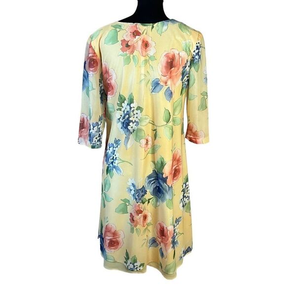 WESTSIDE Clothing Company Dress Size 10P Vintage 1980s Yellow Floral - Picture 7 of 13